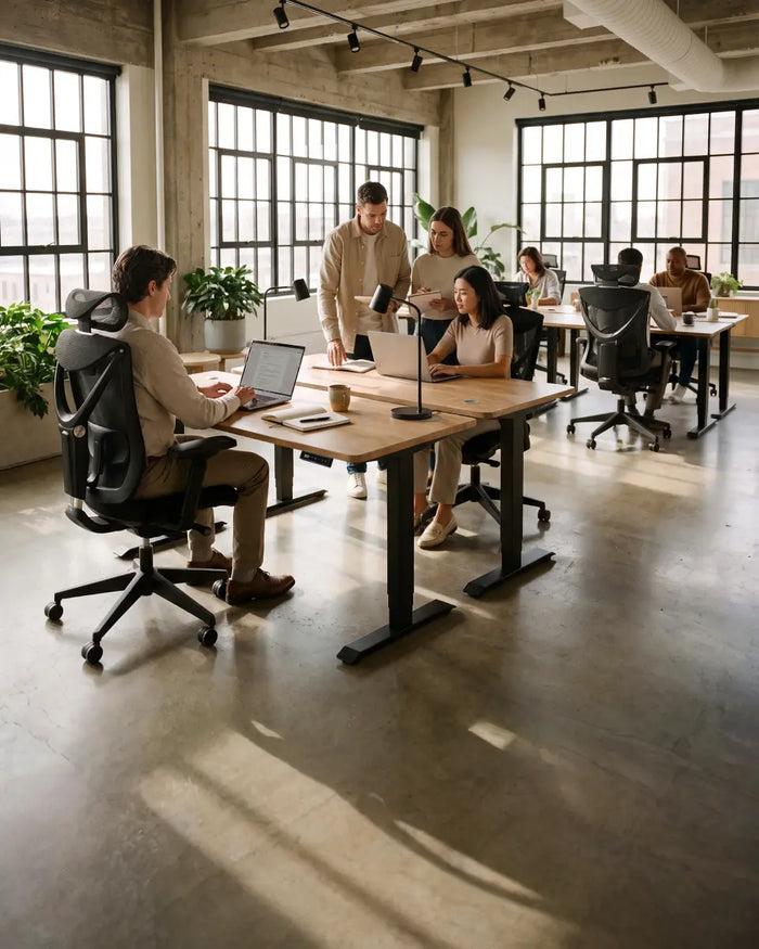 What distance should you keep between desks?
